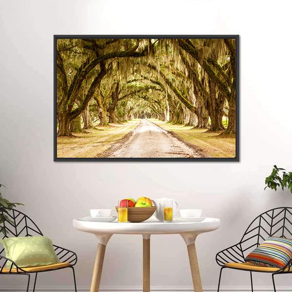 Dirt Road Forest Panoramic Canvas Wall Art-1 Piece-36&quot; x 12&quot;-Tiaracle