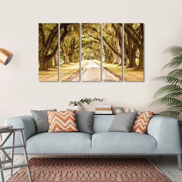 Dirt Road Forest Canvas Wall Art-5 Horizontal-Gallery Wrap-22&quot; x 12&quot;-Tiaracle