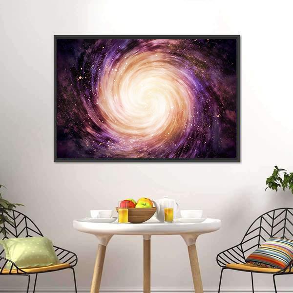 Distant Spiral Galaxy Canvas Wall Art-1 Piece-Floating Frame-24" x 16"-Tiaracle