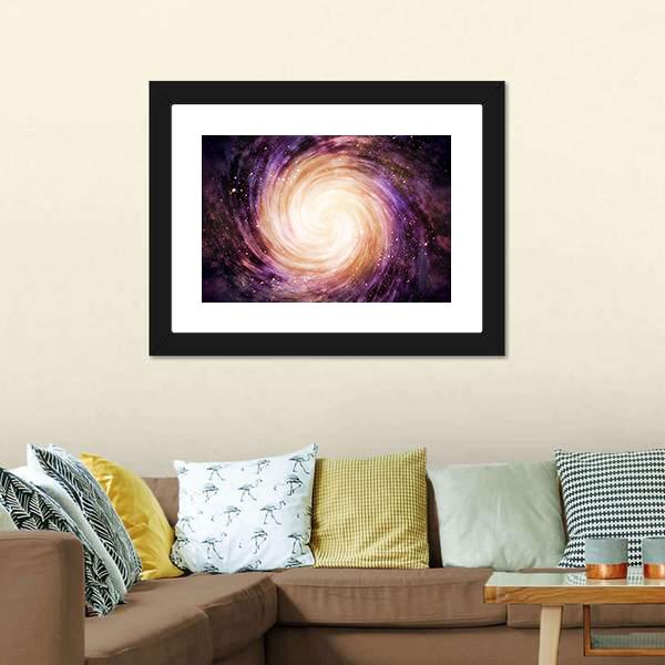 Distant Spiral Galaxy Canvas Wall Art-1 Piece-Framed Print-20" x 16"-Tiaracle