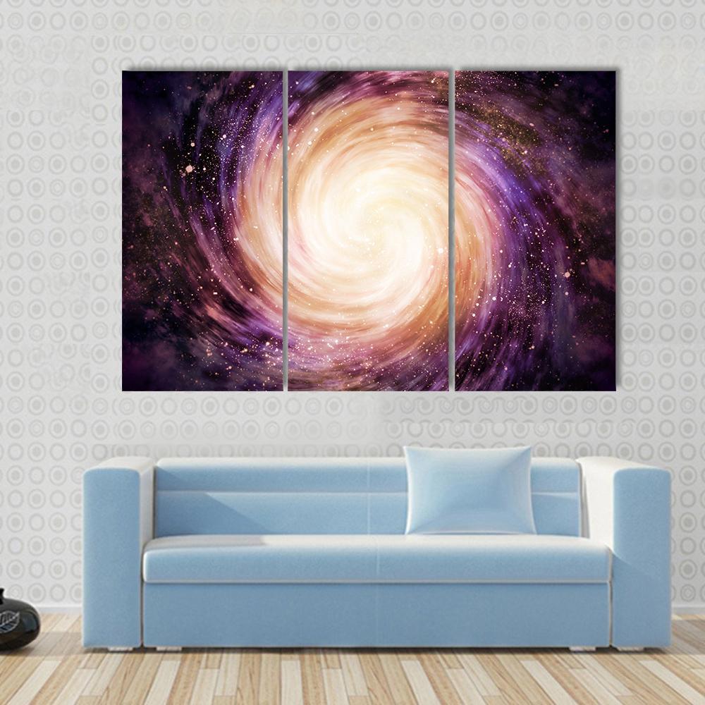 Distant Spiral Galaxy Canvas Wall Art-3 Horizontal-Gallery Wrap-37&quot; x 24&quot;-Tiaracle
