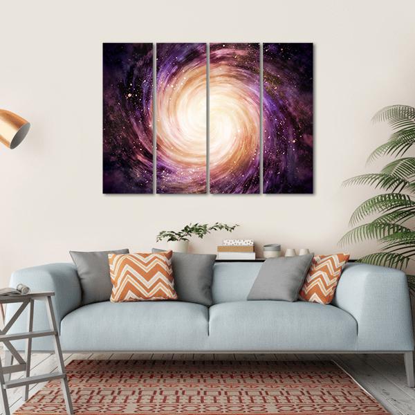 Distant Spiral Galaxy Canvas Wall Art-4 Horizontal-Gallery Wrap-34" x 24"-Tiaracle