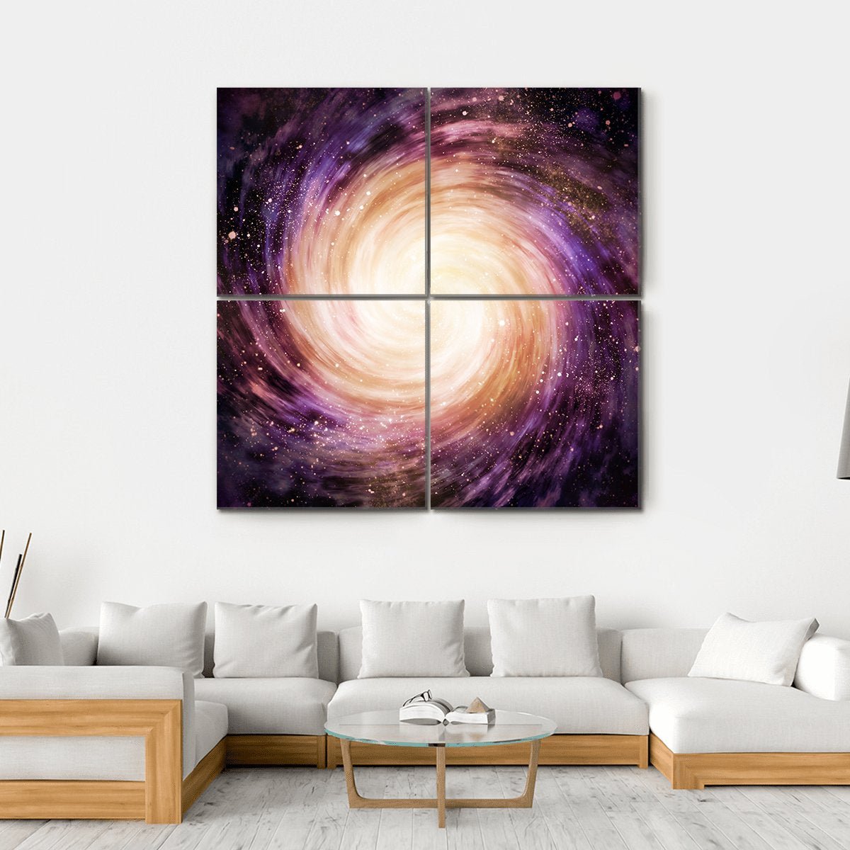 Distant Spiral Galaxy Canvas Wall Art-4 Square-Gallery Wrap-17" x 17"-Tiaracle