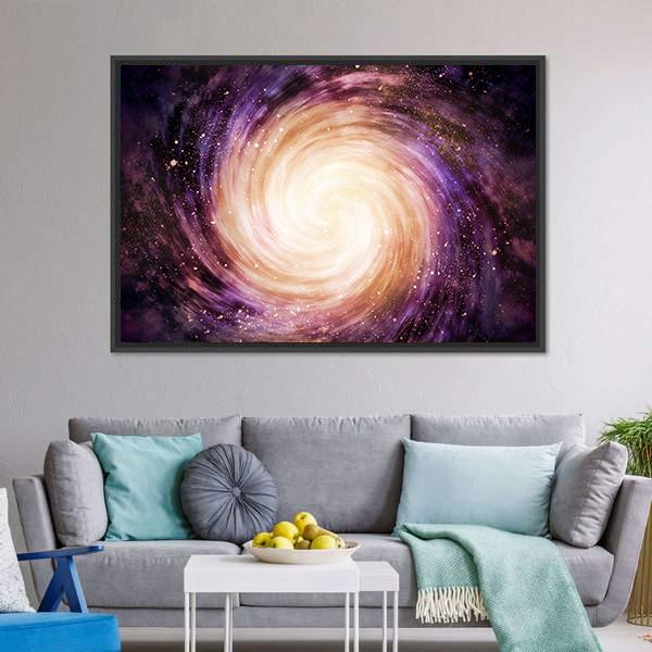 Distant Spiral Galaxy Canvas Wall Art-3 Horizontal-Gallery Wrap-25&quot; x 16&quot;-Tiaracle