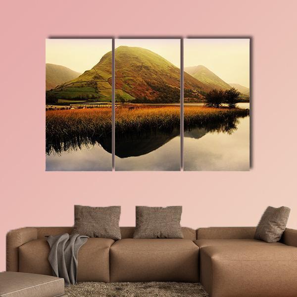 District Lake England Canvas Wall Art-3 Horizontal-Gallery Wrap-37" x 24"-Tiaracle