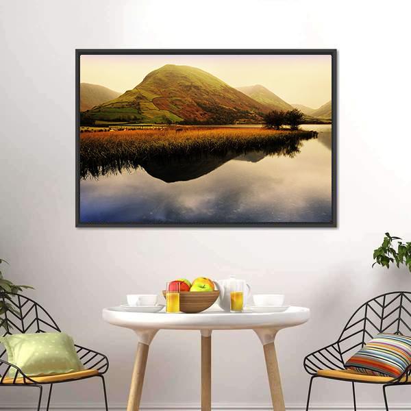 District Lake England Canvas Wall Art-1 Piece-Floating Frame-24" x 16"-Tiaracle