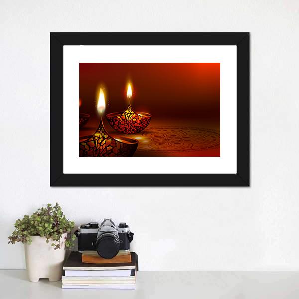 Diwali Festival Vertical Canvas Wall Art-3 Vertical-Gallery Wrap-12" x 25"-Tiaracle