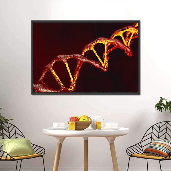 DNA Code Structure Canvas Wall Art-1 Piece-Floating Frame-24" x 16"-Tiaracle
