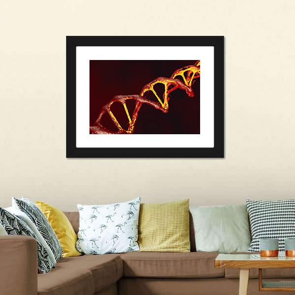 DNA Code Structure Canvas Wall Art-1 Piece-Framed Print-20" x 16"-Tiaracle