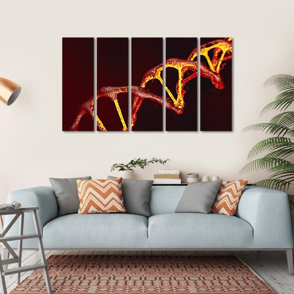 DNA Code Structure Canvas Wall Art-5 Horizontal-Gallery Wrap-22" x 12"-Tiaracle