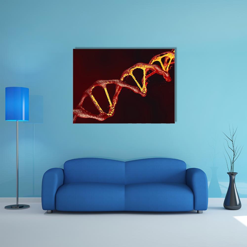 DNA Code Structure Canvas Wall Art-1 Piece-Gallery Wrap-48" x 32"-Tiaracle