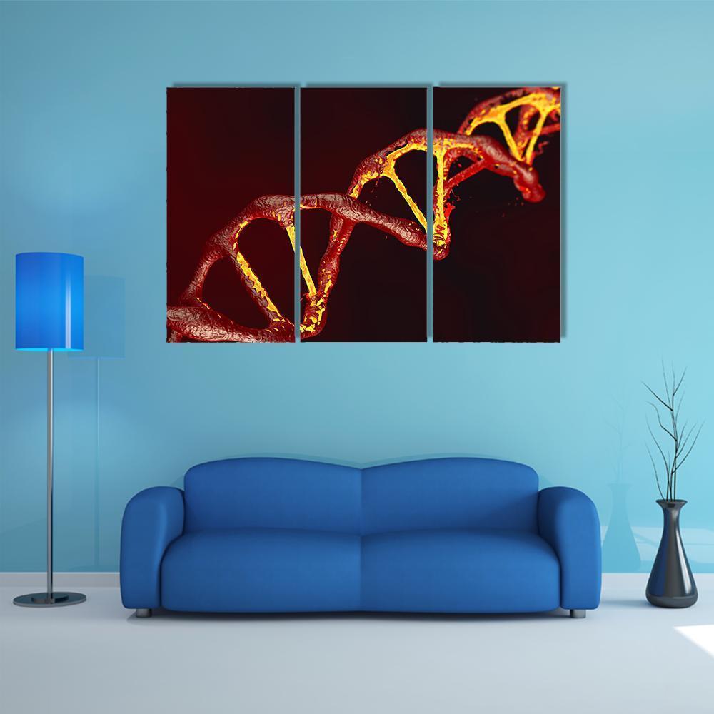 DNA Code Structure Canvas Wall Art-3 Horizontal-Gallery Wrap-37" x 24"-Tiaracle