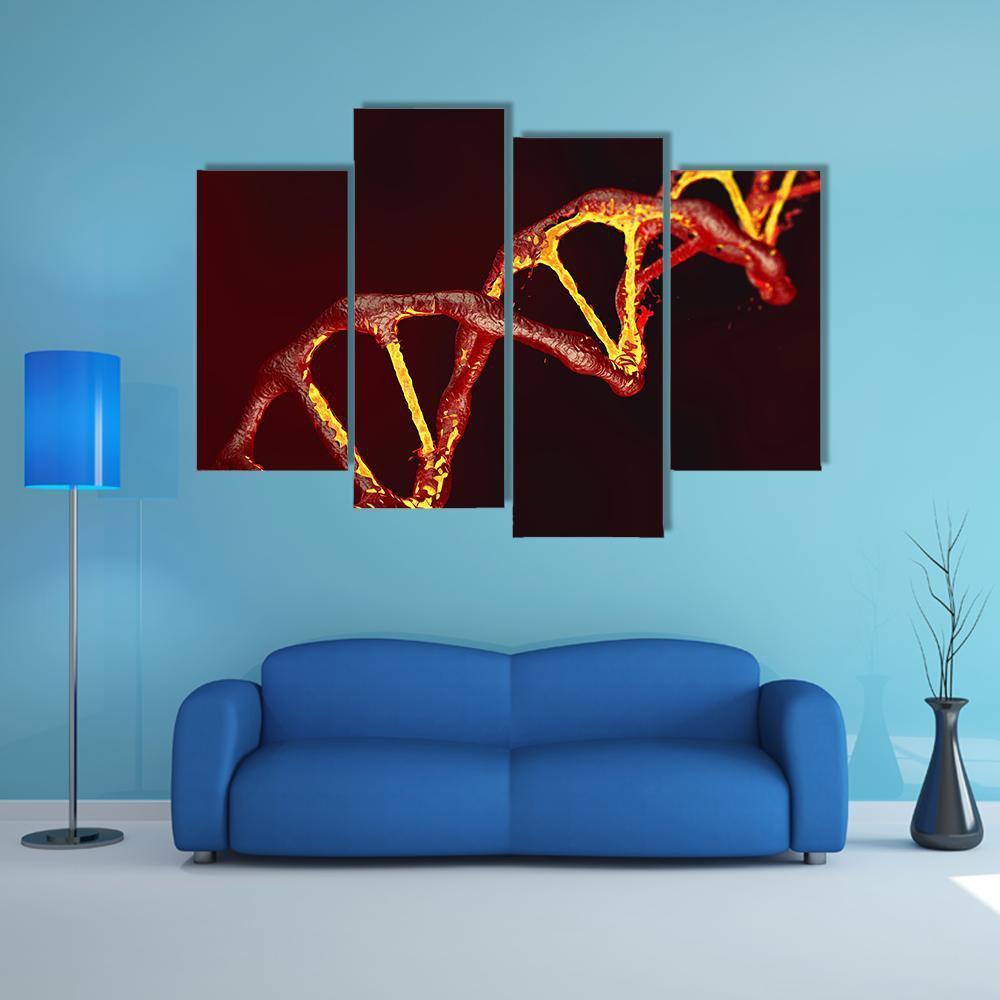 DNA Code Structure Canvas Wall Art-4 Pop-Gallery Wrap-50" x 32"-Tiaracle