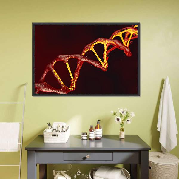 DNA Code Structure Canvas Wall Art-3 Horizontal-Gallery Wrap-25" x 16"-Tiaracle