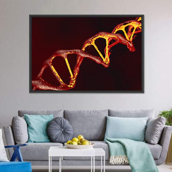 DNA Code Structure Canvas Wall Art-3 Horizontal-Gallery Wrap-25" x 16"-Tiaracle