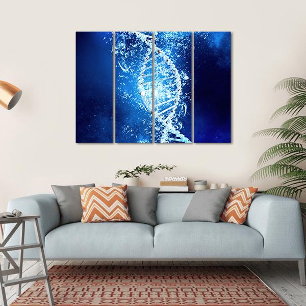 DNA Molecule In Water Canvas Wall Art-4 Square-Gallery Wrap-17" x 17"-Tiaracle