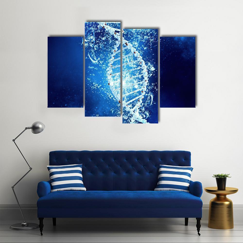 DNA Molecule In Water Canvas Wall Art-4 Pop-Gallery Wrap-50" x 32"-Tiaracle