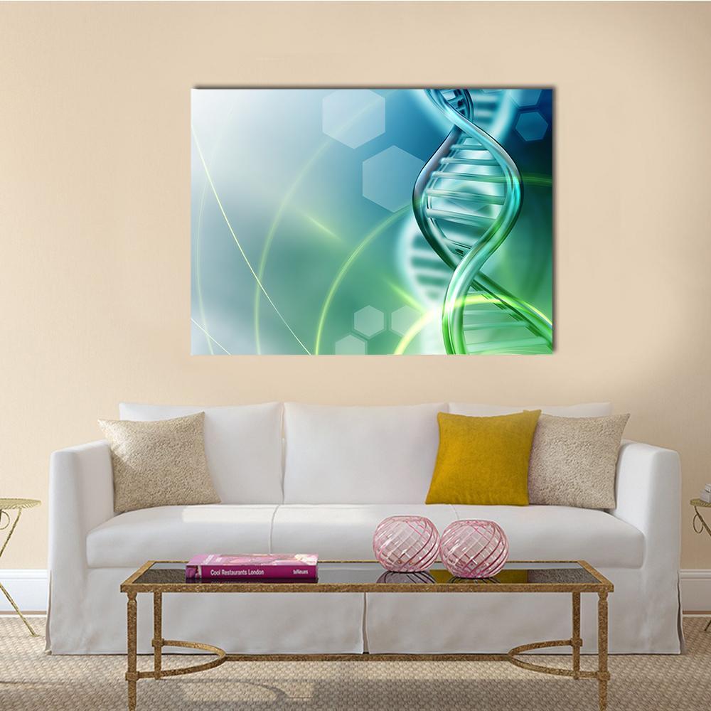 DNA Strands Canvas Wall Art-1 Piece-Gallery Wrap-48" x 32"-Tiaracle