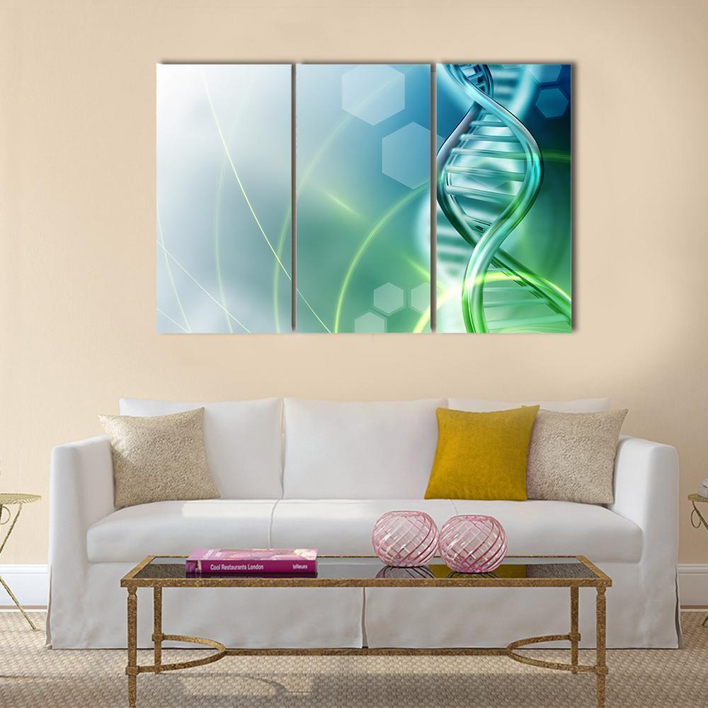 DNA Strands Canvas Wall Art-3 Horizontal-Gallery Wrap-37" x 24"-Tiaracle