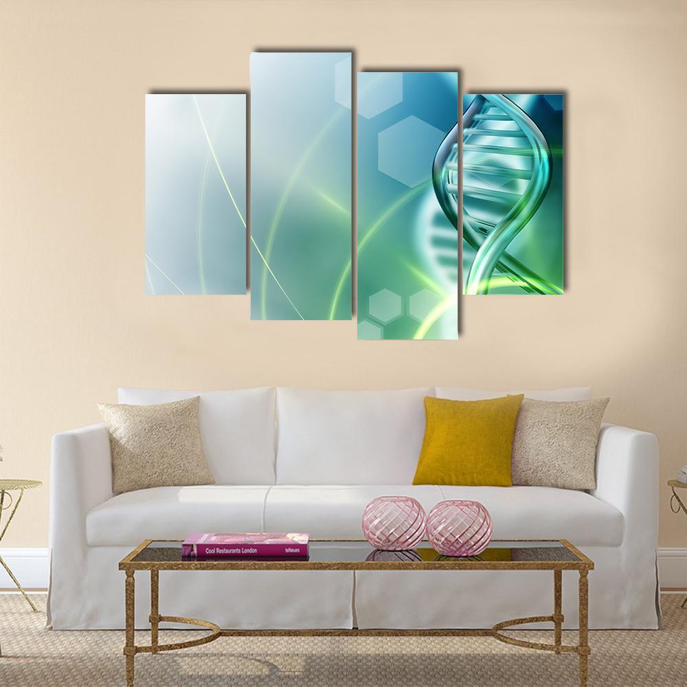 DNA Strands Canvas Wall Art-4 Pop-Gallery Wrap-50" x 32"-Tiaracle