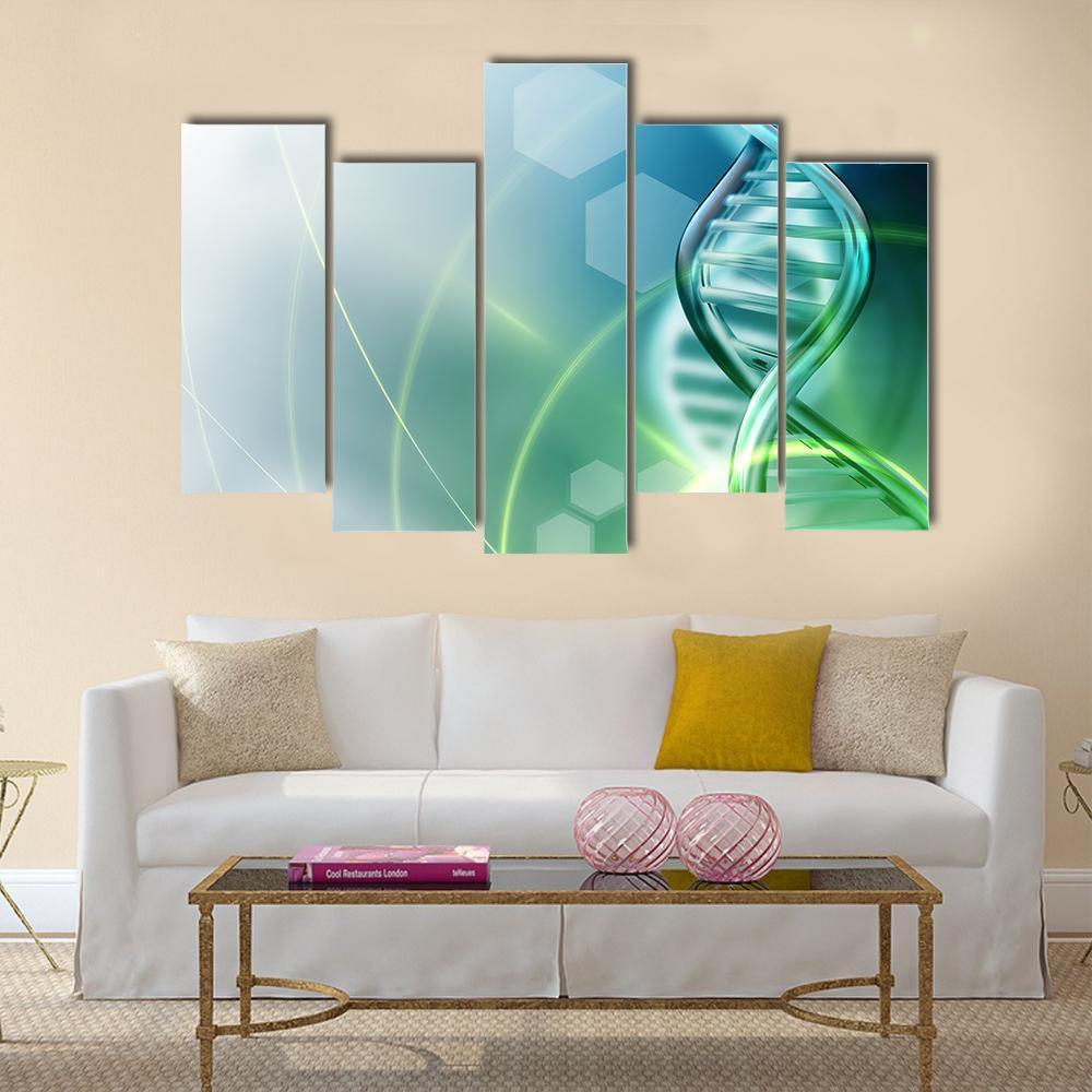 DNA Strands Canvas Wall Art-5 Pop-Gallery Wrap-47" x 32"-Tiaracle