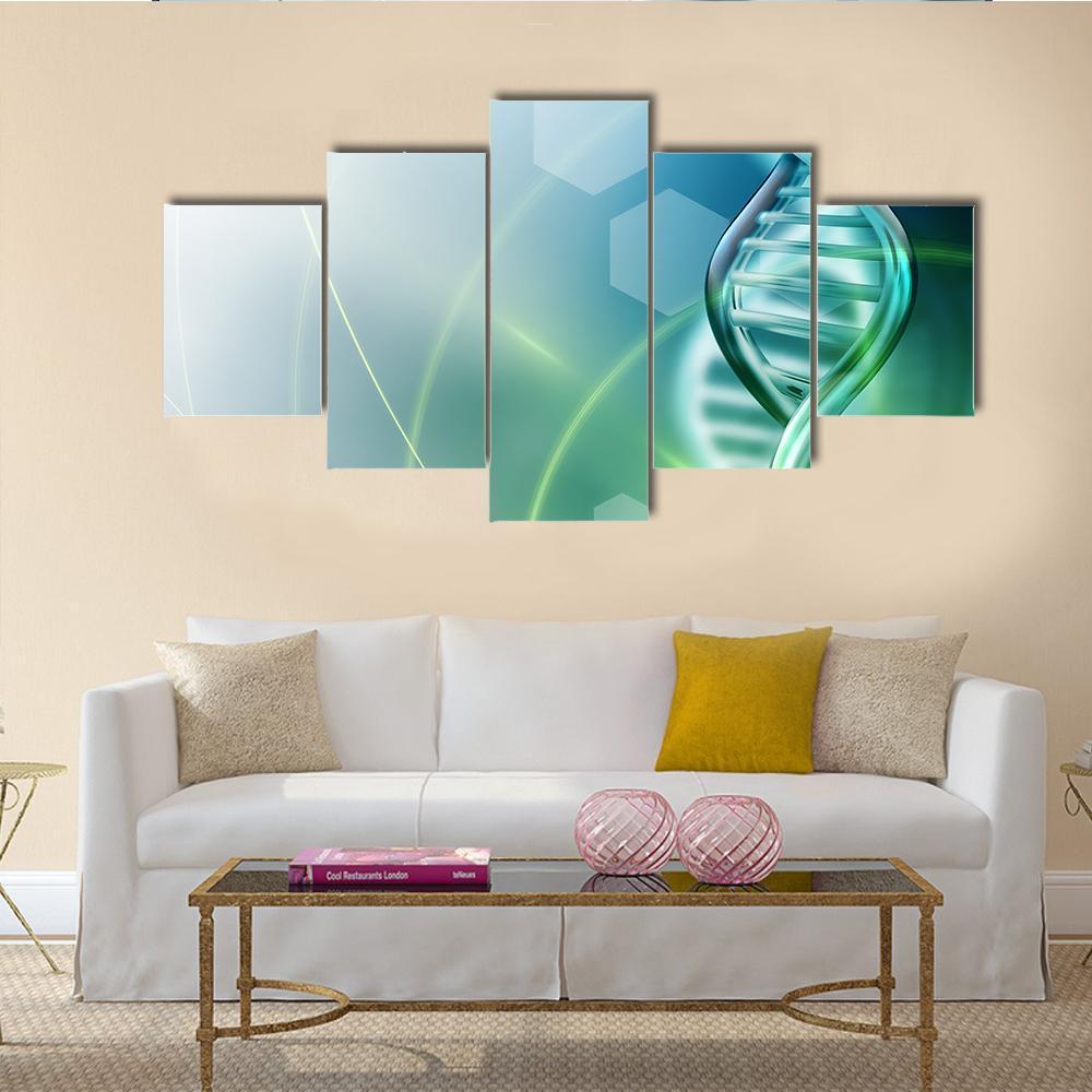DNA Strands Canvas Wall Art-5 Star-Gallery Wrap-62" x 32"-Tiaracle