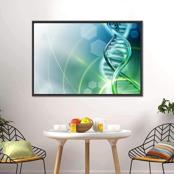 DNA Strands Canvas Wall Art-1 Piece-Floating Frame-24" x 16"-Tiaracle