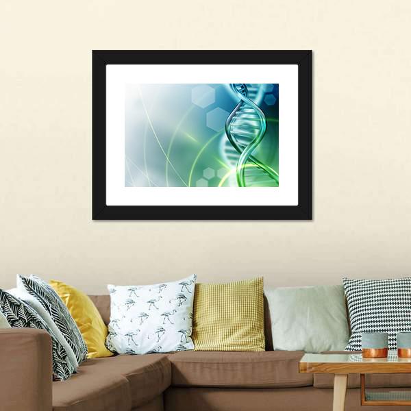 DNA Strands Canvas Wall Art-1 Piece-Framed Print-20" x 16"-Tiaracle