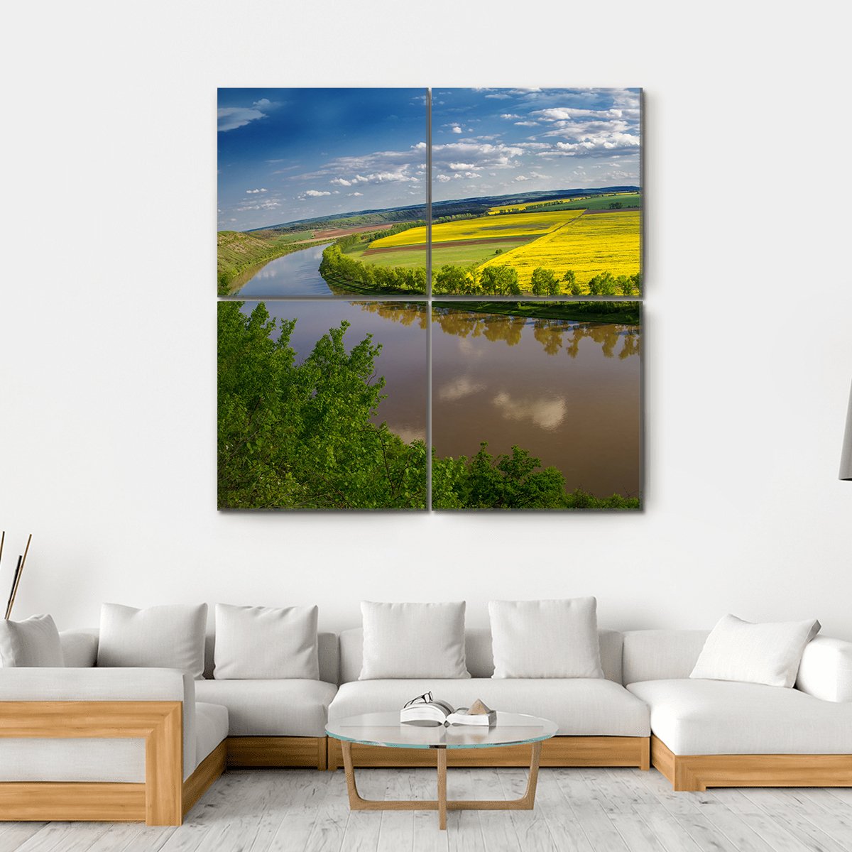 Dniester River Valley Canvas Wall Art-4 Square-Gallery Wrap-17" x 17"-Tiaracle