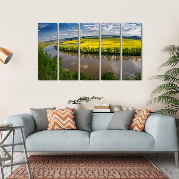 Dniester River Valley Canvas Wall Art-5 Horizontal-Gallery Wrap-22" x 12"-Tiaracle