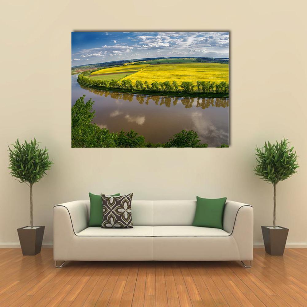 Dniester River Valley Canvas Wall Art-1 Piece-Gallery Wrap-48" x 32"-Tiaracle