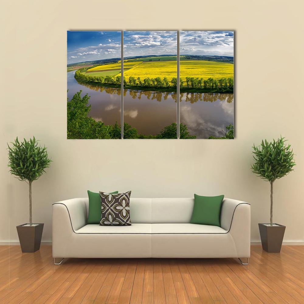 Dniester River Valley Canvas Wall Art-3 Horizontal-Gallery Wrap-37" x 24"-Tiaracle