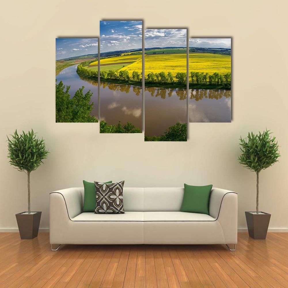 Dniester River Valley Canvas Wall Art-4 Pop-Gallery Wrap-50" x 32"-Tiaracle