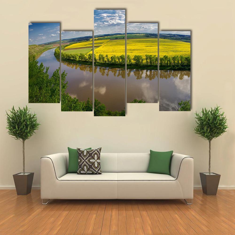 Dniester River Valley Canvas Wall Art-5 Pop-Gallery Wrap-47" x 32"-Tiaracle