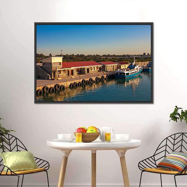 Dock At Robben Island Prison Canvas Wall Art-1 Piece-Floating Frame-24" x 16"-Tiaracle
