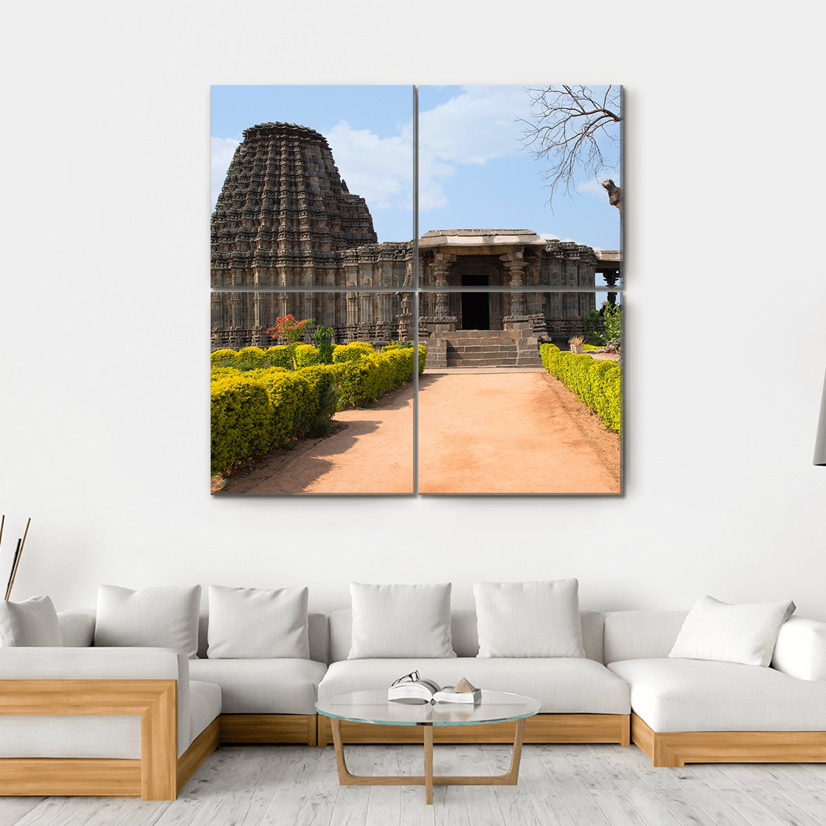 Doddabasappa Temple Canvas Wall Art-4 Square-Gallery Wrap-17" x 17"-Tiaracle