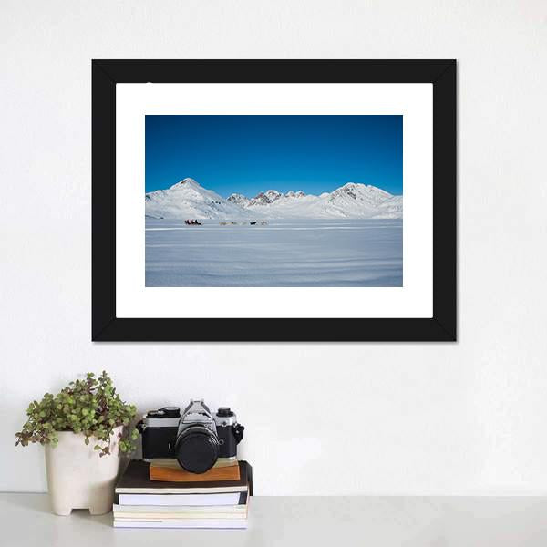Dog sledding In Tasiilaq Canvas Wall Art-3 Horizontal-Gallery Wrap-25" x 16"-Tiaracle