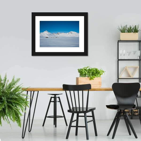 Dog sledding In Tasiilaq Canvas Wall Art-3 Horizontal-Gallery Wrap-25" x 16"-Tiaracle