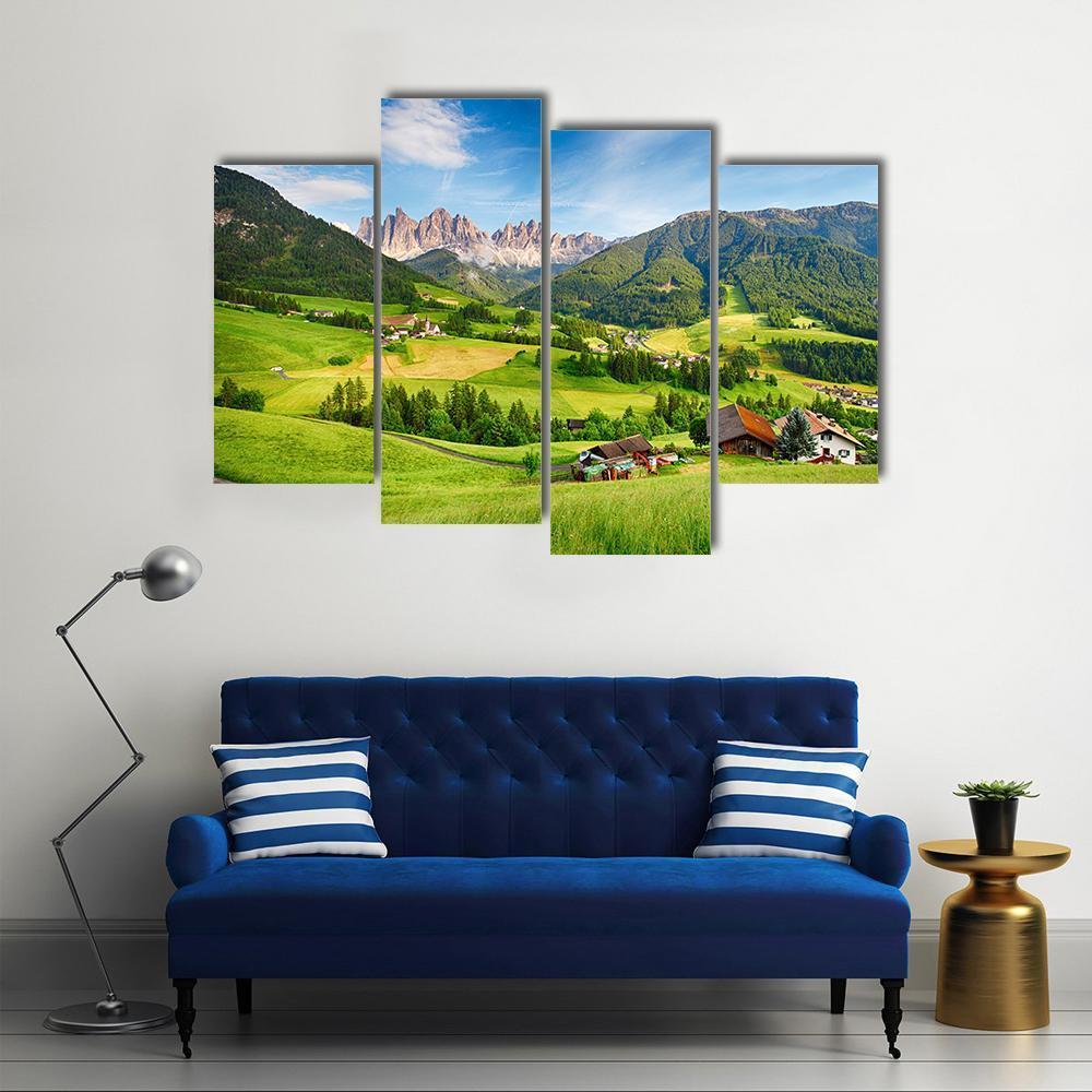 Dolomites Alps Mountain Canvas Wall Art-4 Pop-Gallery Wrap-50" x 32"-Tiaracle