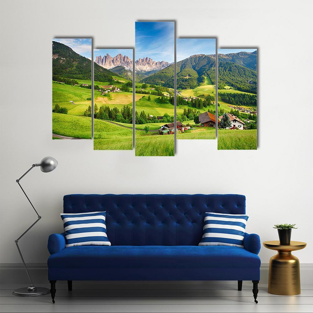Dolomites Alps Mountain Canvas Wall Art-5 Pop-Gallery Wrap-47" x 32"-Tiaracle