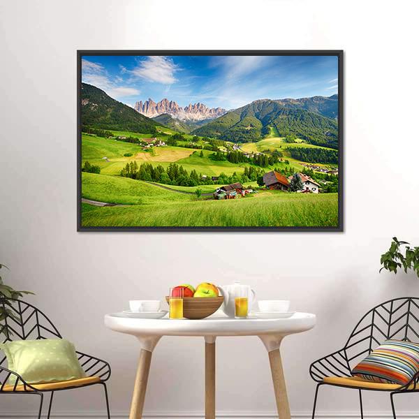 Dolomites Alps Mountain Canvas Wall Art-1 Piece-Floating Frame-24" x 16"-Tiaracle