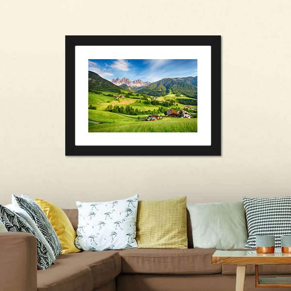 Dolomites Alps Mountain Canvas Wall Art-1 Piece-Framed Print-20" x 16"-Tiaracle