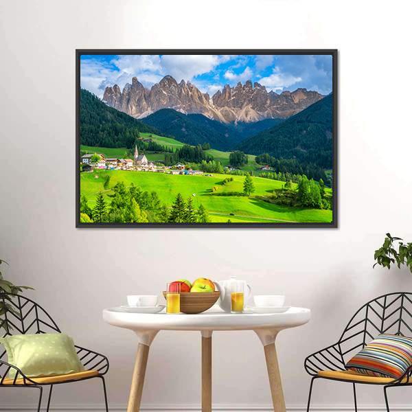 Dolomites in Northern Italy Canvas Wall Art-1 Piece-Floating Frame-24" x 16"-Tiaracle