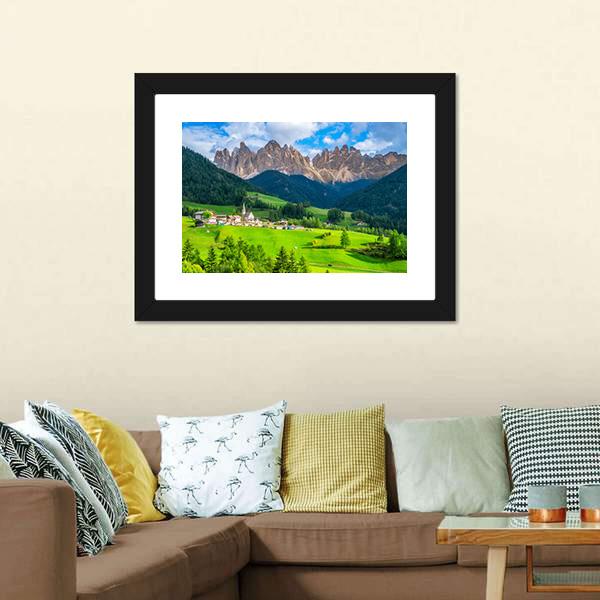 Dolomites in Northern Italy Canvas Wall Art-1 Piece-Framed Print-20" x 16"-Tiaracle