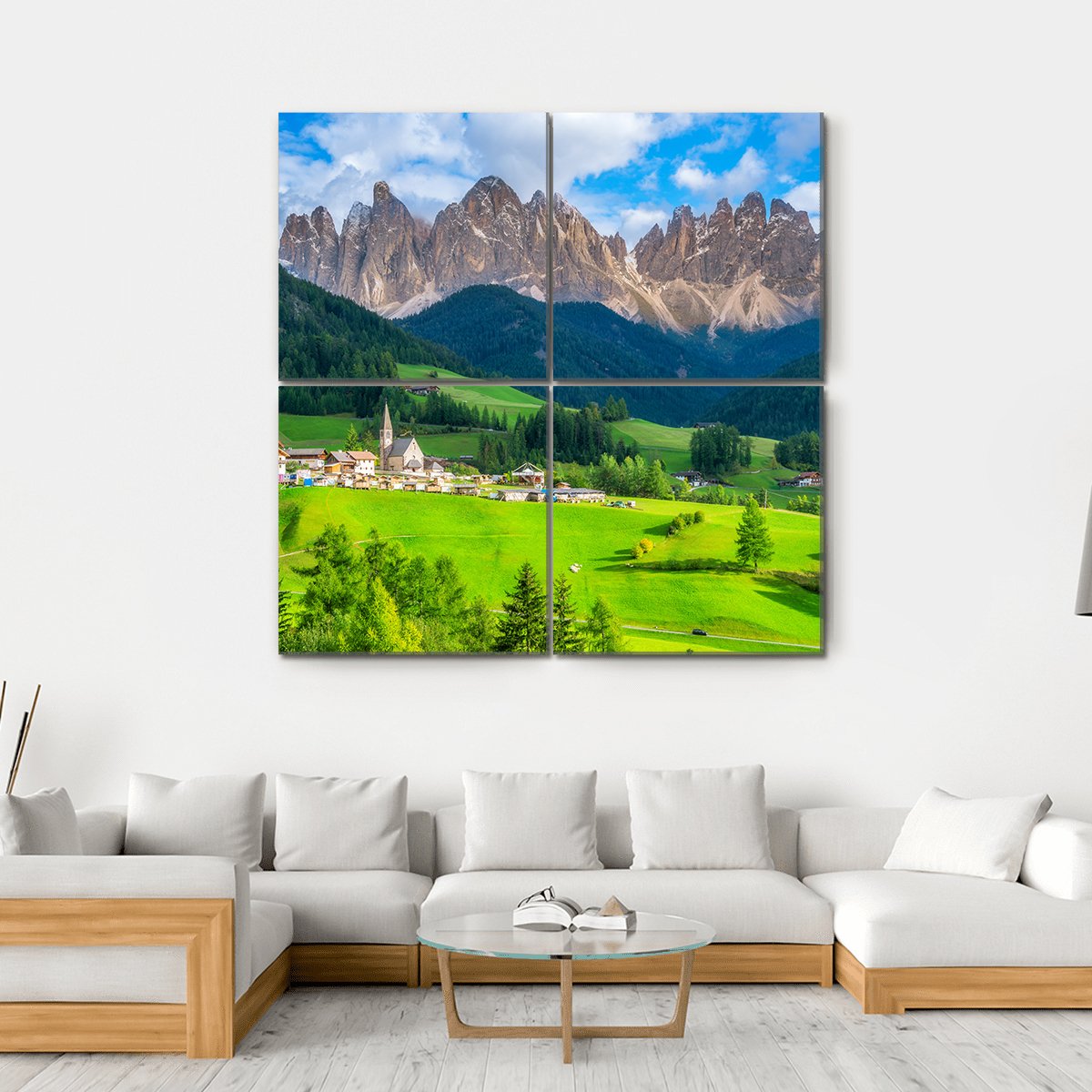 Dolomites in Northern Italy Canvas Wall Art-4 Square-Gallery Wrap-17" x 17"-Tiaracle