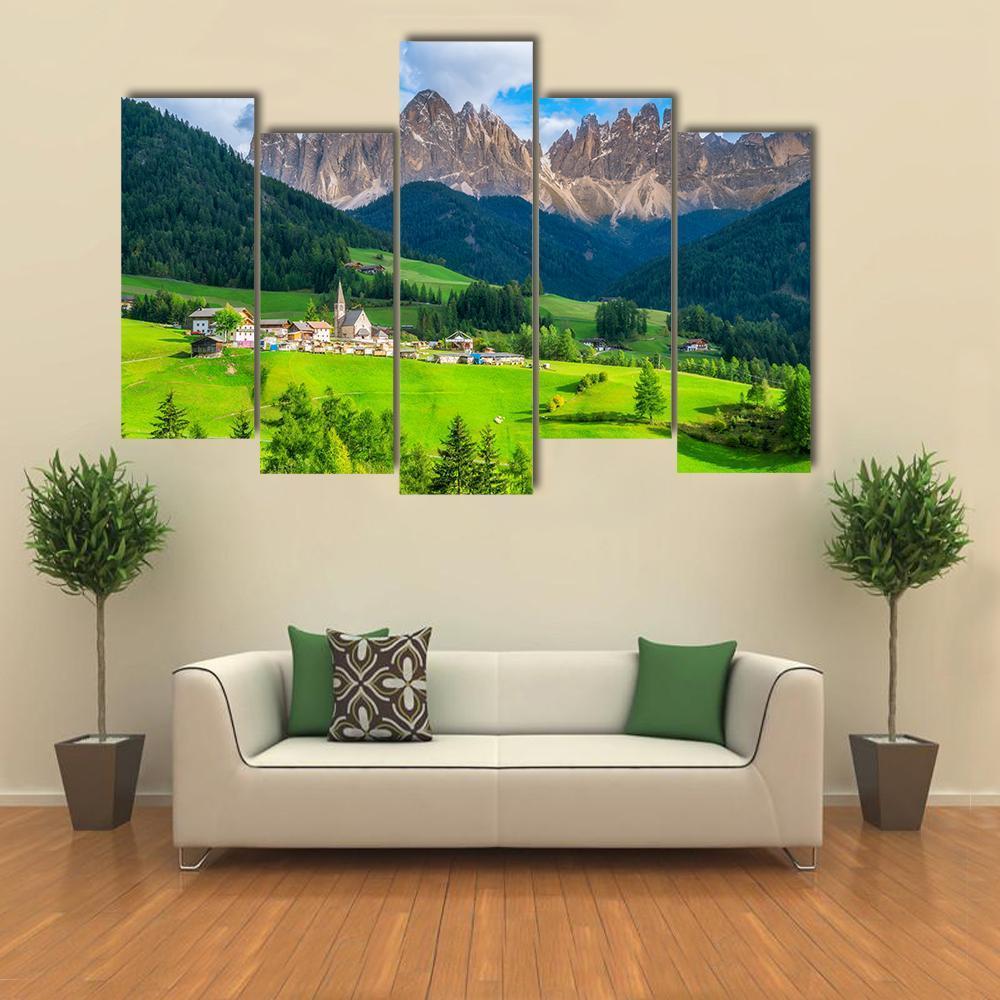 Dolomites in Northern Italy Canvas Wall Art-5 Pop-Gallery Wrap-47" x 32"-Tiaracle