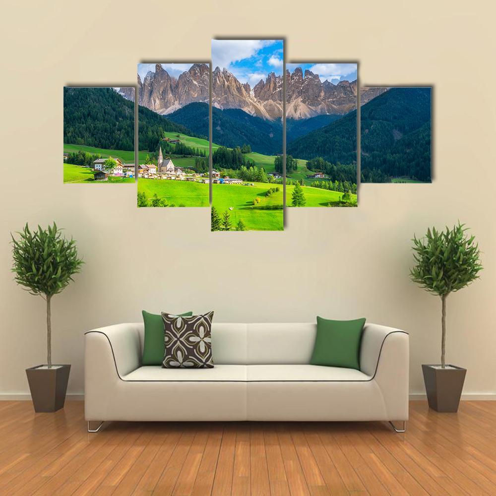 Dolomites in Northern Italy Canvas Wall Art-5 Star-Gallery Wrap-62" x 32"-Tiaracle