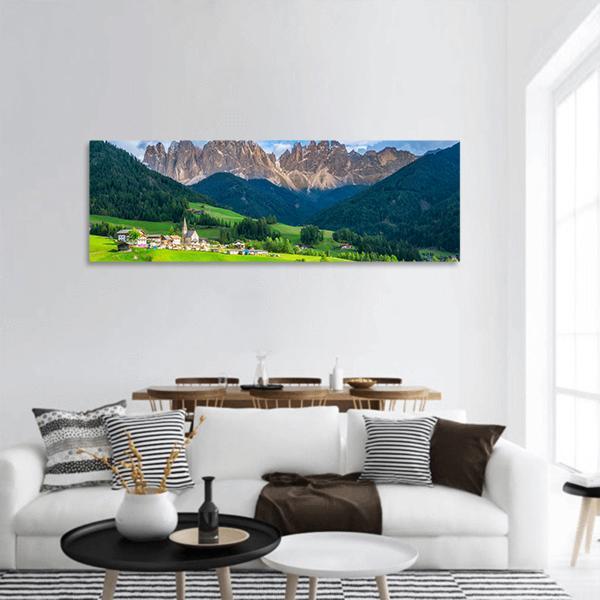 Dolomites in Northern Italy Panoramic Canvas Wall Art-3 Piece-25" x 08"-Tiaracle