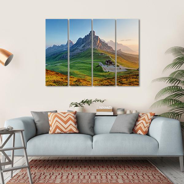 Dolomites Landscape Canvas Wall Art-4 Horizontal-Gallery Wrap-34" x 24"-Tiaracle