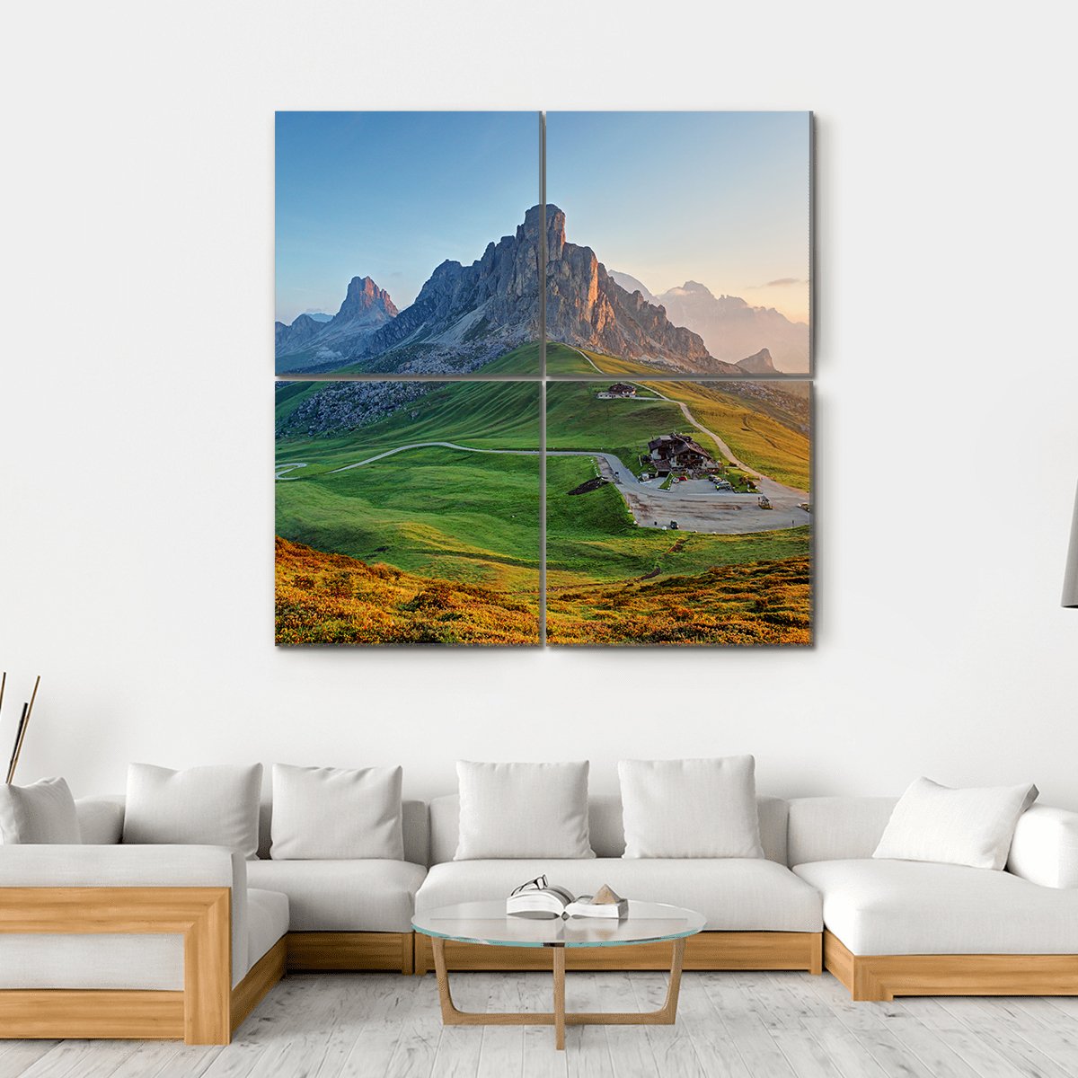 Dolomites Landscape Canvas Wall Art-4 Square-Gallery Wrap-17" x 17"-Tiaracle